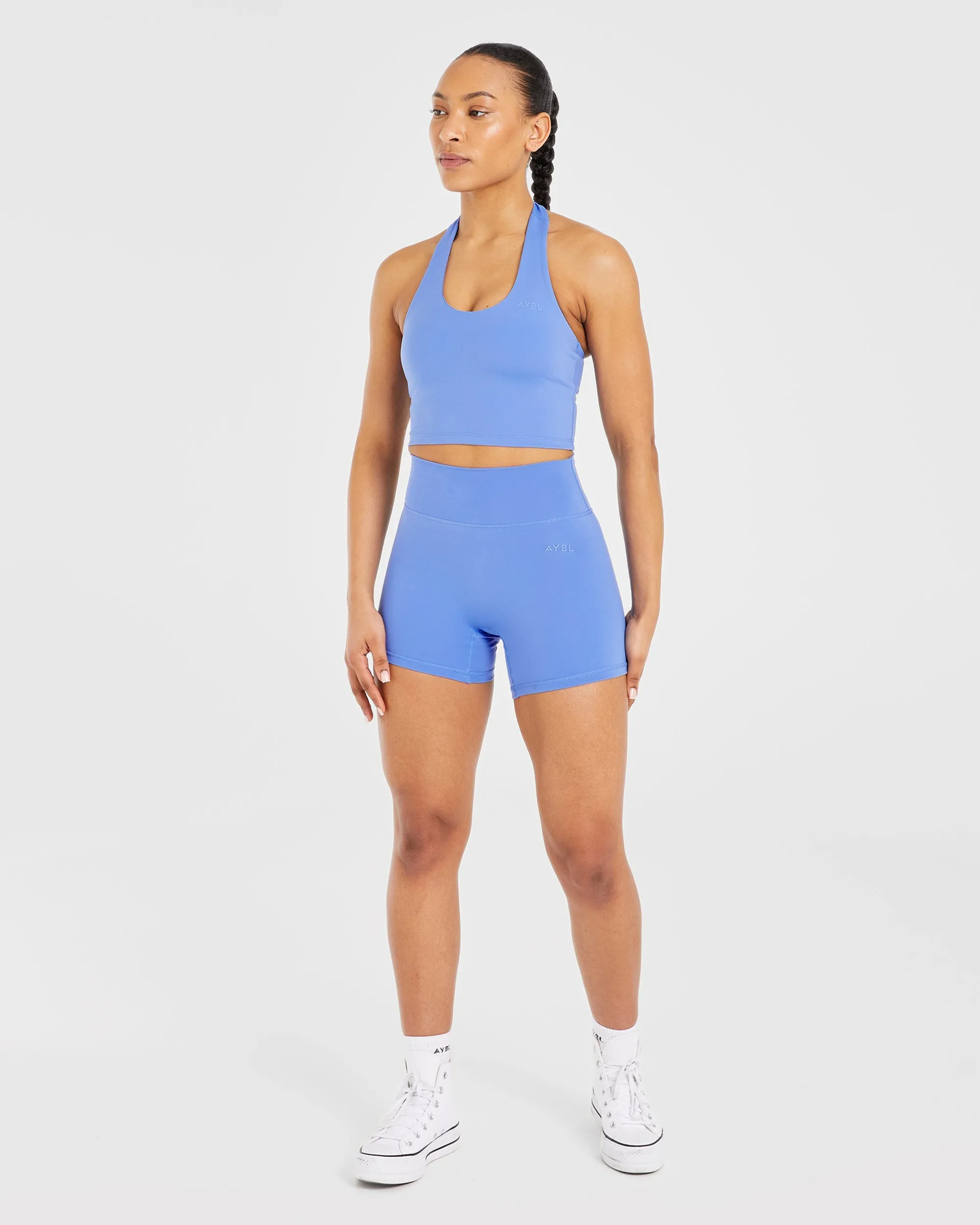 Staple Halterneck Crop Top - Cobalt Blue