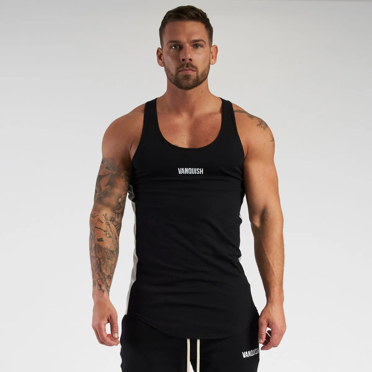 Vanquish Contrast Black Tank Top