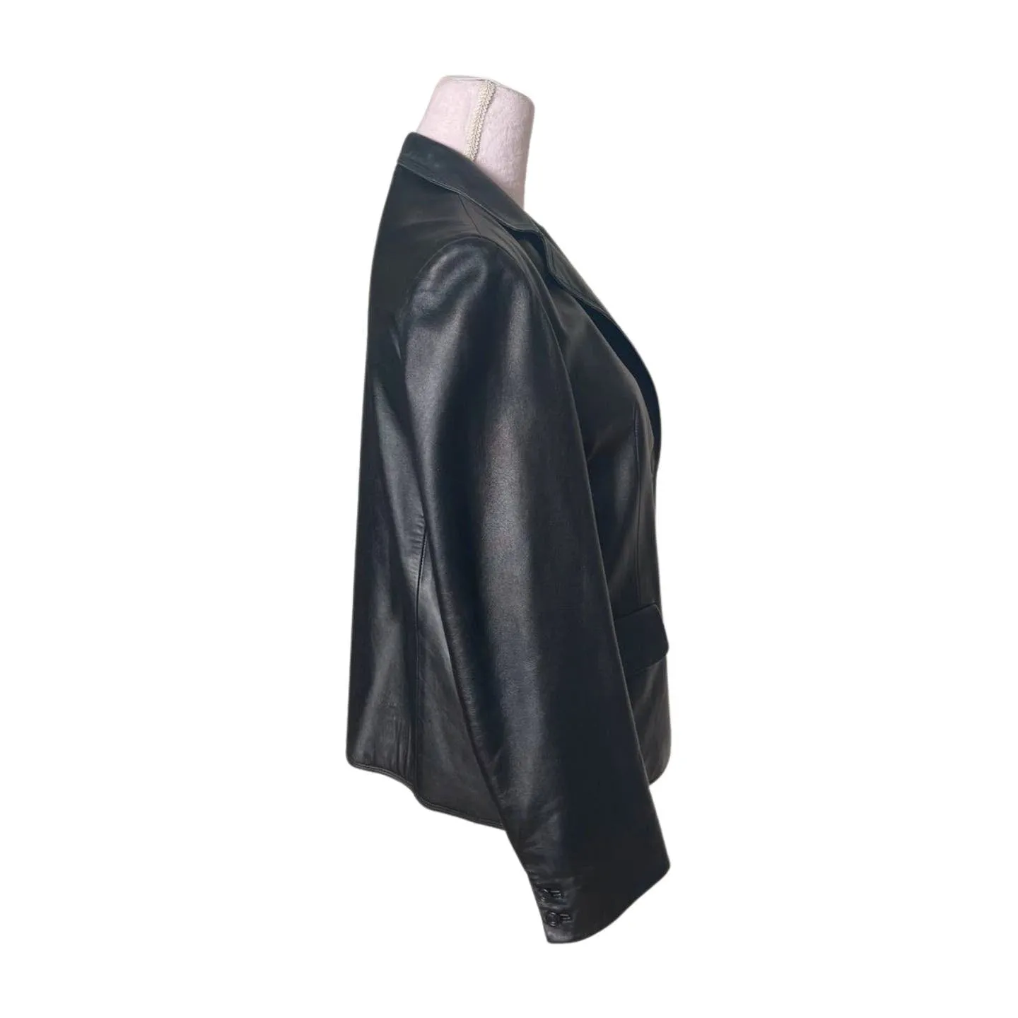 Vintage Balmain Black Leather Blazer