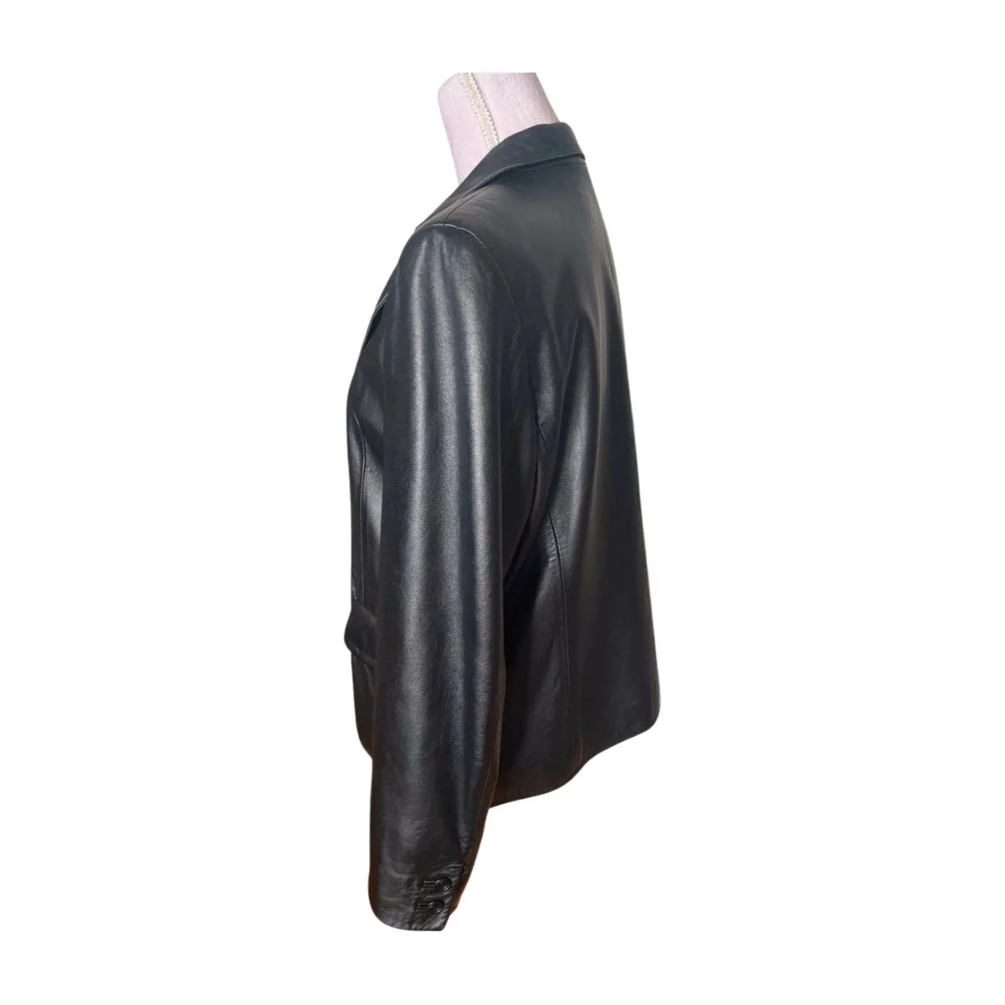 Vintage Balmain Black Leather Blazer