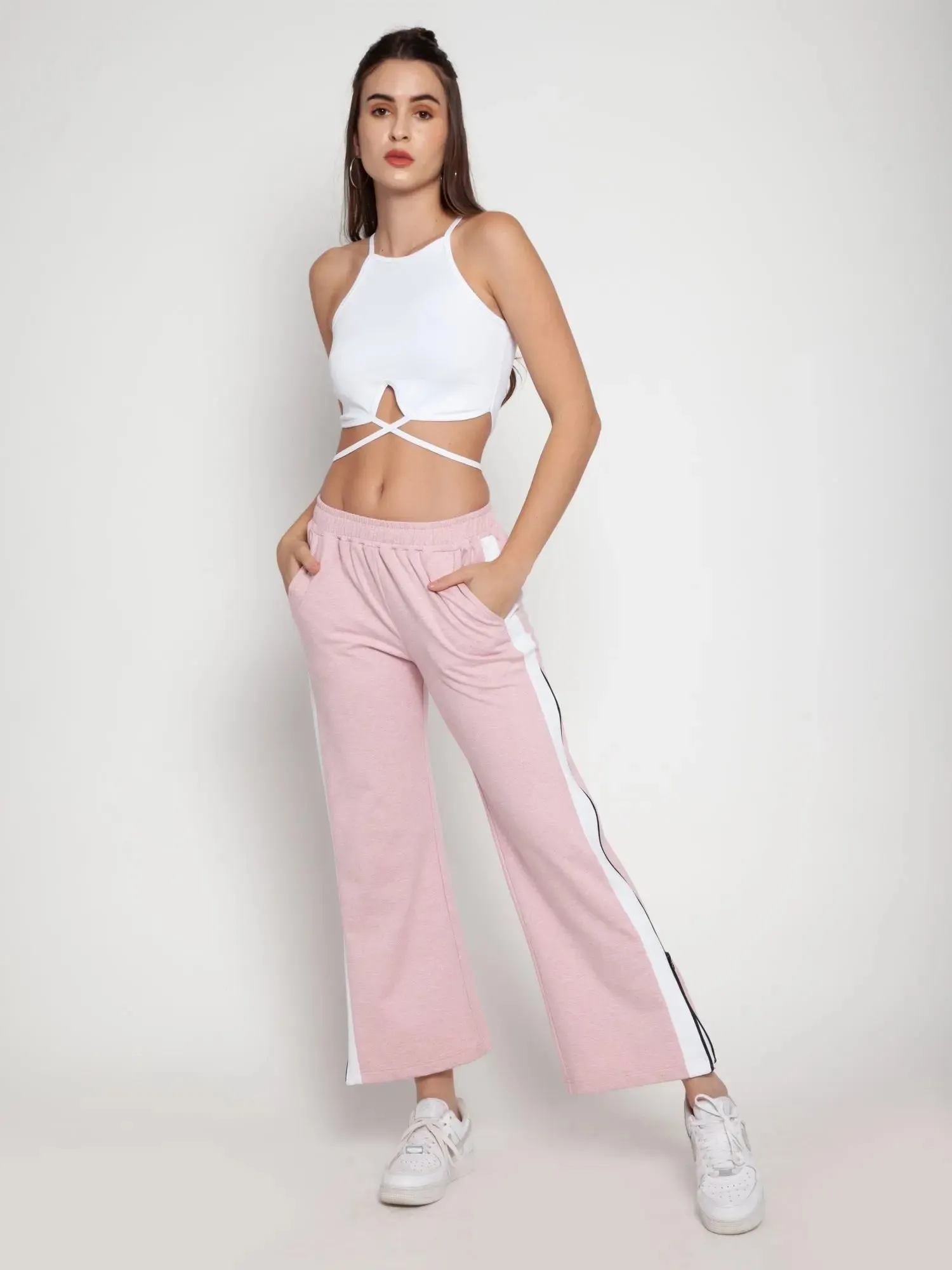 White Midriff Flossing Crop top